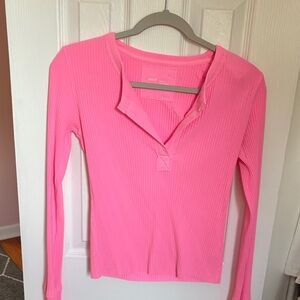 Aerie Neon Pink Long Sleeve Tee